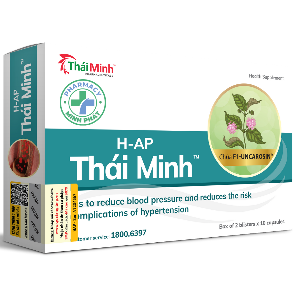 VIÊN UỐNG HẠ ÁP THÁI MINH - HỖ TRỢ LÀM GIẢM HUYẾT ÁP & NGUY CƠ BIẾN CHỨNG CỦA CAO HUYẾT ÁP
